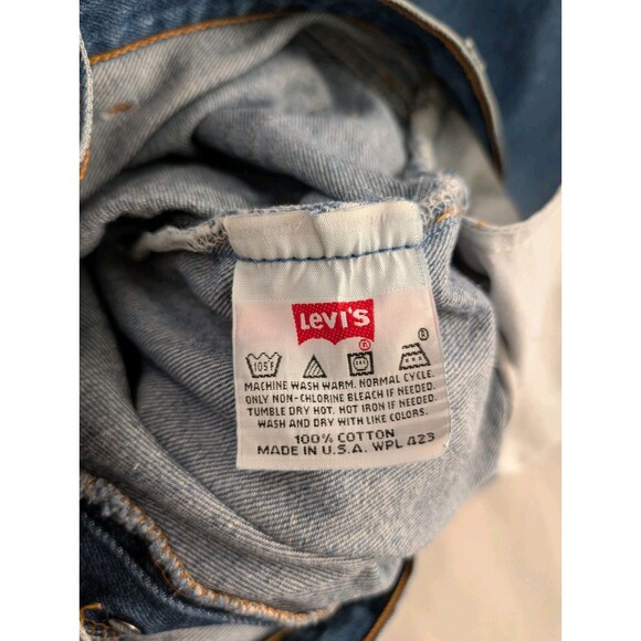 1998 Vintage 90's Levis Jeans Mens 40x30 Blue 501 Straight Light Wash Button Fly - Picture 3 of 12